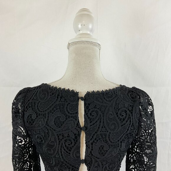 Maeve by Anthropologie Dress US 0 Black Lace Overlay Long Sleeve New NWT - Picture 9 of 13